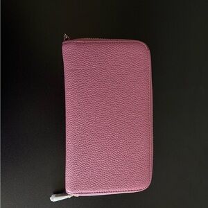Pink Pebble Zip Around Wallet